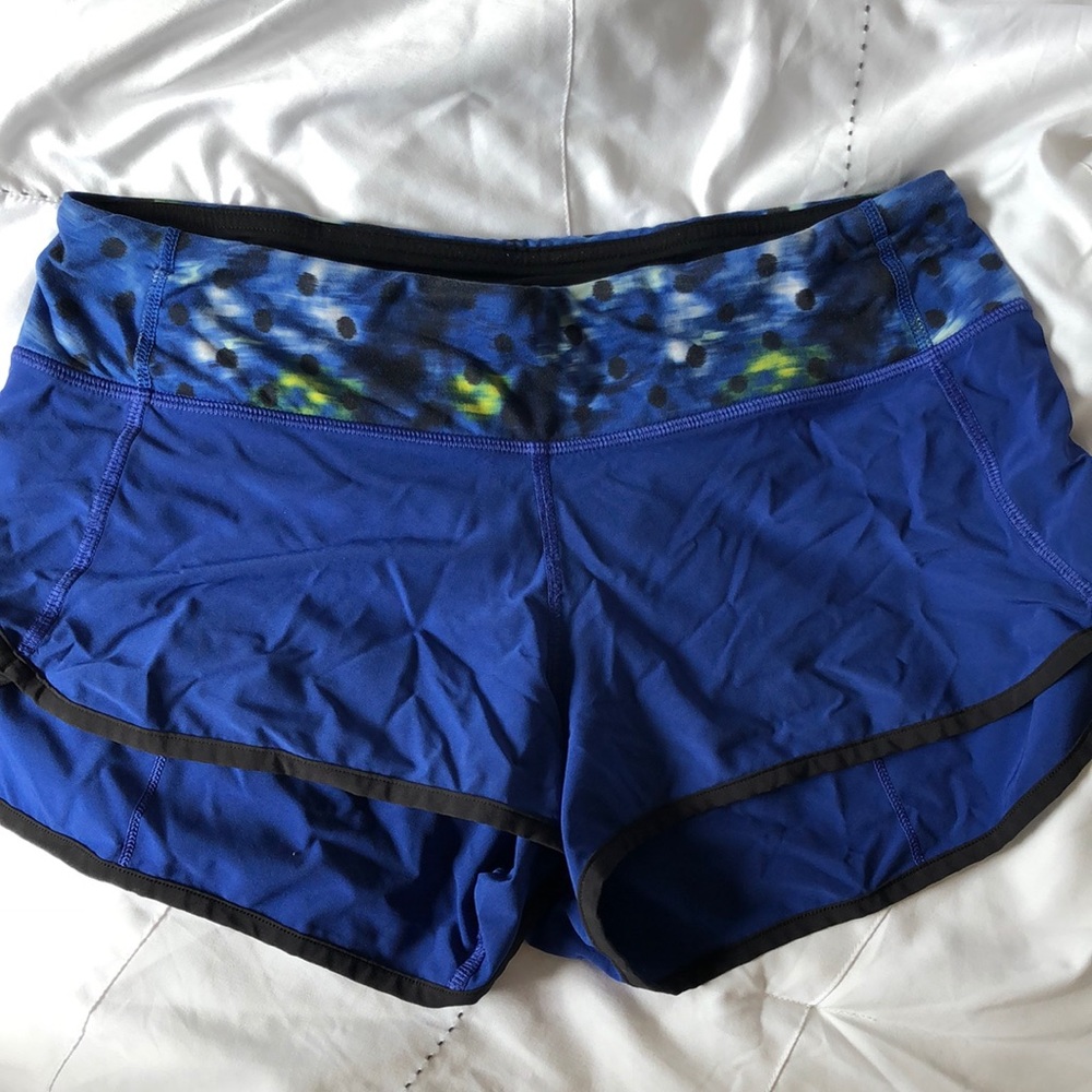 Lululemon blue workout shorts, size 6